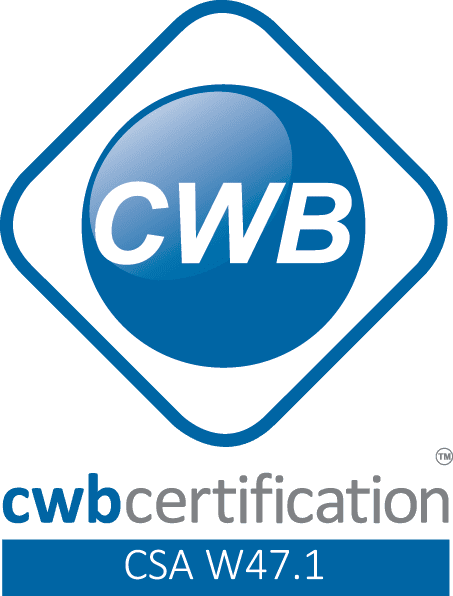 A blue and white logo with the letters "CWB" on a gray background.